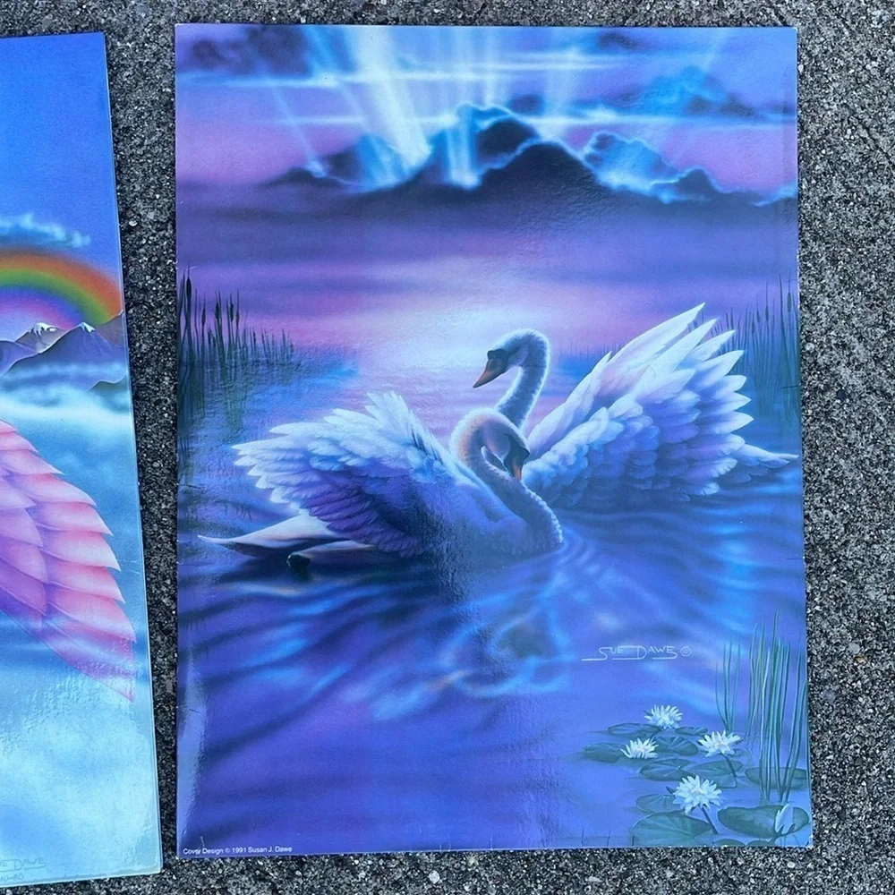 Vintage 80's Susan Sue Dawe Robot Pegasus Lot Mead Portfolio Notebook Folder USA